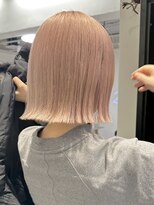 ラック 表参道(LUCK)&nbsp;ぱつっとボブ/ピンクベージュ/ペールピンク/ブリーチ