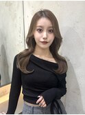 韓国レイヤーカット/くびれ巻き/前髪顔周り/セミディ[門前仲町]
