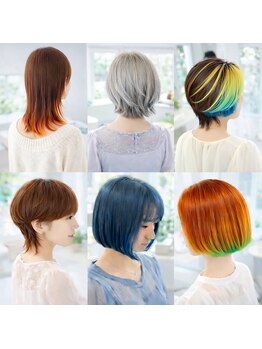 ディンプル 越谷駅前(DiMPlE)の写真/豊富なカラー剤で自分だけのstyleを実現!ハイトーン～ダークトーンまでデザイン性の高いお洒落な派手髪に☆