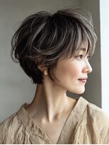 ハーツ 青山表参道店(Heart's) 白髪ぼかし脱白髪染め似合わせショートボブ40代50代60代