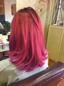 ウォンカヘアー(WONKA hair) ピンク×パープルのグラデーションMIX