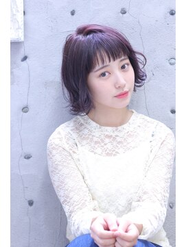 カシュカシュ(cache cache) cache cache★ラベンダーアッシュとふわふわなミニボブ