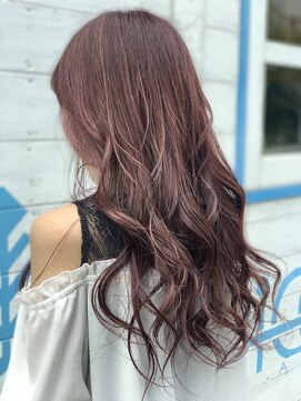 リッカヘアー(Ricca hair) カシスピンクハイライトカラー大人キレイニュアンスウェーブ小顔