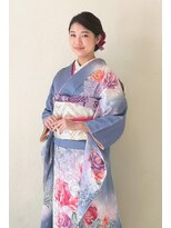 ランコントレ 千代 上品なヘアアップと振袖お着付
