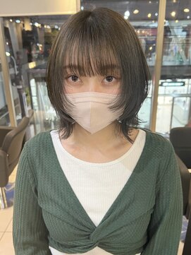 アクアオモテサンドウ(ACQUA omotesando) ☆ネオウルフカットブリーチなしオリーブベージュ透明感オリーブ