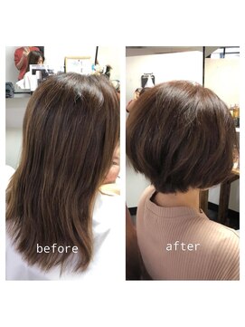 カミケン 方木田店(kamiken.) イメチェン丸みショートふんわり小顔大人【カミケン方木田店】