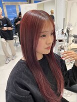 エアー 青山(AIR)&nbsp;レッドカラー/暖色カラー/レイヤーロング/10代.20代.30代