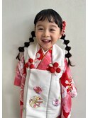 七五三／3歳／七五三ヘア／七五三メイク／玉ねぎヘアアレンジ