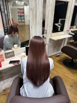 アウラ 近鉄八尾駅前店(Aura) 韓国風レイヤー×20代艶髪ピンクカラー