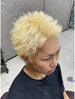 ヘアーパークキューブ&nbsp;スパイキーショート×抜きっぱなしブロンド