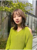 切りっぱなしボブエアリーロング美髪ピンクブラウン