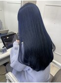 【ネイビーブルー】ブリーチハイトーン青髪シアンターコイズ