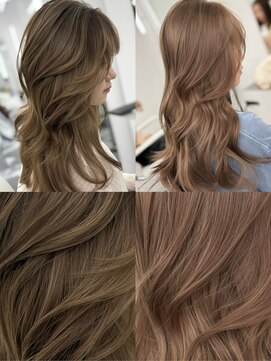 アマトウキョウスマートサロン(AMA TOKYO×Smart Salon) ヘーゼルベージュ　ブリーチなし　レイヤーカット　海外風