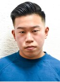 七三オールバックツイストパーマかき上げヘアコンマヘア