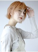 オレンジベージュ_ピンクベージュボブルフクールショート_37850