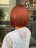 スイート ヘアデザイン(Suite HAIR DESIGN)&nbsp;オレンジカラー ボブ ハイトーン
