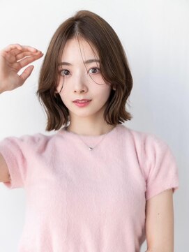 ケアリー 浦和美園(Carelly) 大人かわいい前髪セシルカットココアブラウンフリンジウェーブ