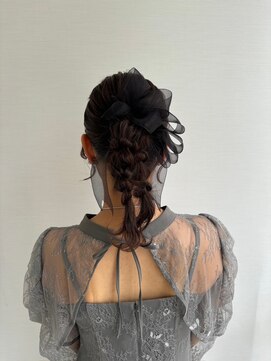 ガリカ 博多(Gallica) 【長まなみ】ドレスに合わせた編みおろし結婚式お呼ばれヘア