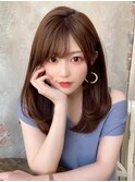 韓国ヘア/レイヤーカット/顔周り/小顔/前髪あり/20代30代
