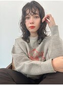 ウェーブミディアムボブパーマプードルパーマショート