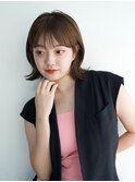 大人かわいい外はねbob*前髪ありボブヘア*前髪カット*白髪染めOK