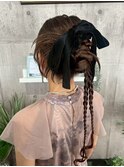 編みおろし×シニヨン　ミックスアレンジ