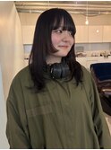 レイヤーカット/ボルドーカラー
