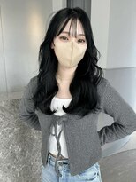 アース コアフュールボーテ 諏訪店(EARTH coiffure beaute)&nbsp;ブルーブラック_シースルーバング_韓国風