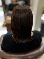 ヘアケアアンドヘアデザイン リベール(L:belle)&nbsp;赤みを抑えたダークブラウン×URUKAMI髪質改善｜艶ボブ