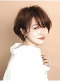ひし形ショートボブ/大人ショートヘア/40代/50代/60代/表参道
