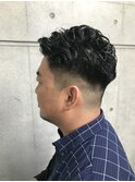 大人格好良刈り上げ×パーマ
