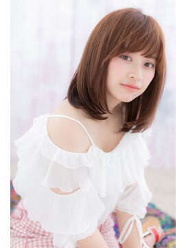 ヘアアンドビューティー ミック(Hair & Beauty miq) 斜めバング×前下がり☆ピンクブラウン小顔見せワンカールa