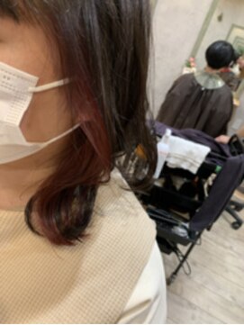 クシュ 所沢東口店(kusyu...) ペールベージュセクションカラーグラデーションカラー外ハネボブ