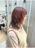 レイヤーパーマにレッドブラウン【銀座】鶴岡