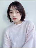 外ハネくびれボブ*大人ボブ*前髪ありボブ*面長*30代40代50代