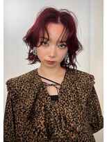 レコ 渋谷(LECO)&nbsp;ミニボブダブルカラーブリーチなしカラーボルドーレッド