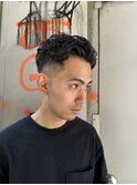 オールバックスキンフェードパーマ