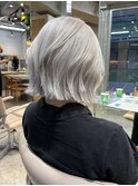 ホワイトブロンドホワイトベージュリタッチレイヤーカット原宿