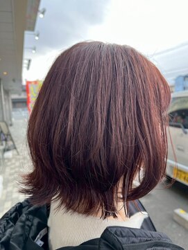 美容室ヒラトヤ 都南店 くびれショートボブ＊大人可愛いココアブラウン＊20代30代40代