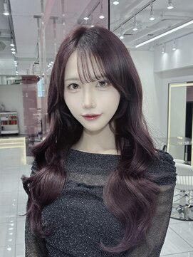 7トーンチェリーラベンダー×レイヤーカット