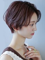 オーク 学芸大学(OAK) 前髪なしショートピンクベージュセンター分け丸みショート
