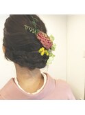 生花ヘアアレンジ