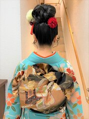 シンプルに～高めお団子スタイル