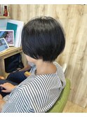輪郭カバー!シンプル黒髪マッシュショート【カミケンネクスト】