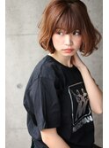 ボブパーマ×ブラウンベージュ