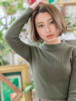 カバーヘア ブリス 志木南口駅前店(COVER HAIR bliss)&nbsp;センターパートx3Dハイライト小顔大人ボブc5志木20代30代40代