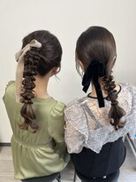 編みおろしポニー