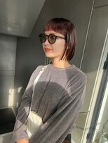 ポール(pole)&nbsp;札幌ボブ　オン眉ピンクベージュボブ