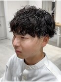 波巻きスパイラルパーマツイストスパイラルパーマメンズマッシュ