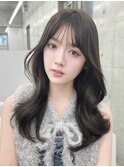 韓国レイヤー くびれ巻き シースルーバング 2wayバング